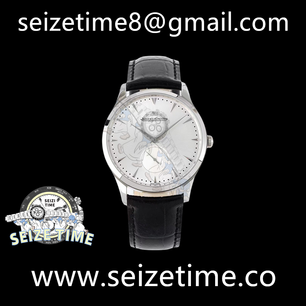 Master Ultra Thin Small Second SS ZF 1:1 Best Edition White Dial on Black Leather Strap A896