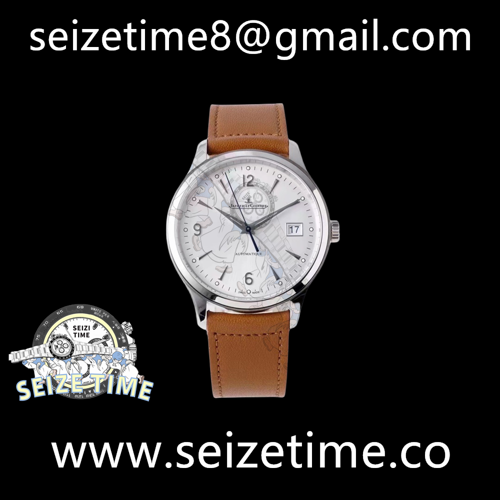 Master Control Date SS White Dial on Leather Strap ZF A899