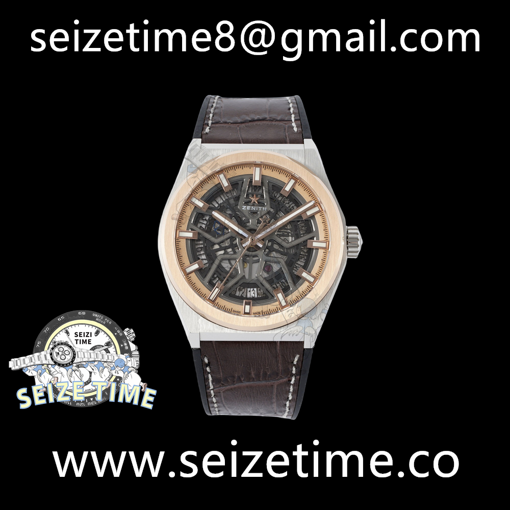 Defy Classic YG/SS Skeleton Dial on Leather Strap LF V2 A2892