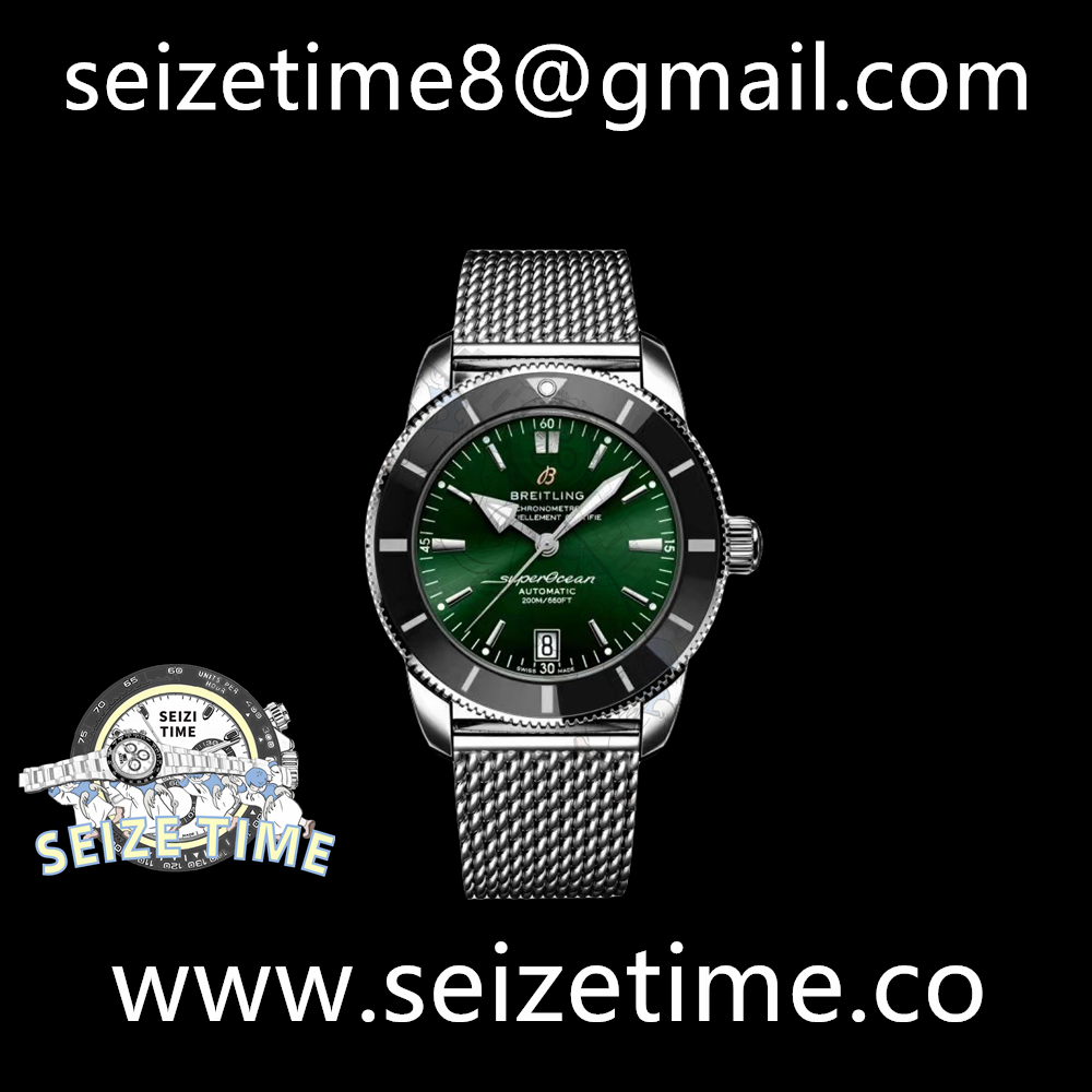 Superocean Heritage B20 Automatic 42 SS Green Dial on SS Mesh Bracelet GF A2824