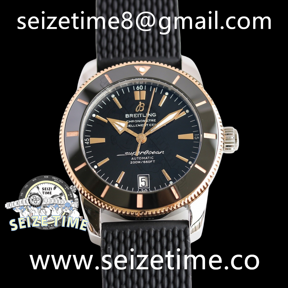 Superocean Heritage B20 42 SS Black Dial on Rubber Strap GF A2824