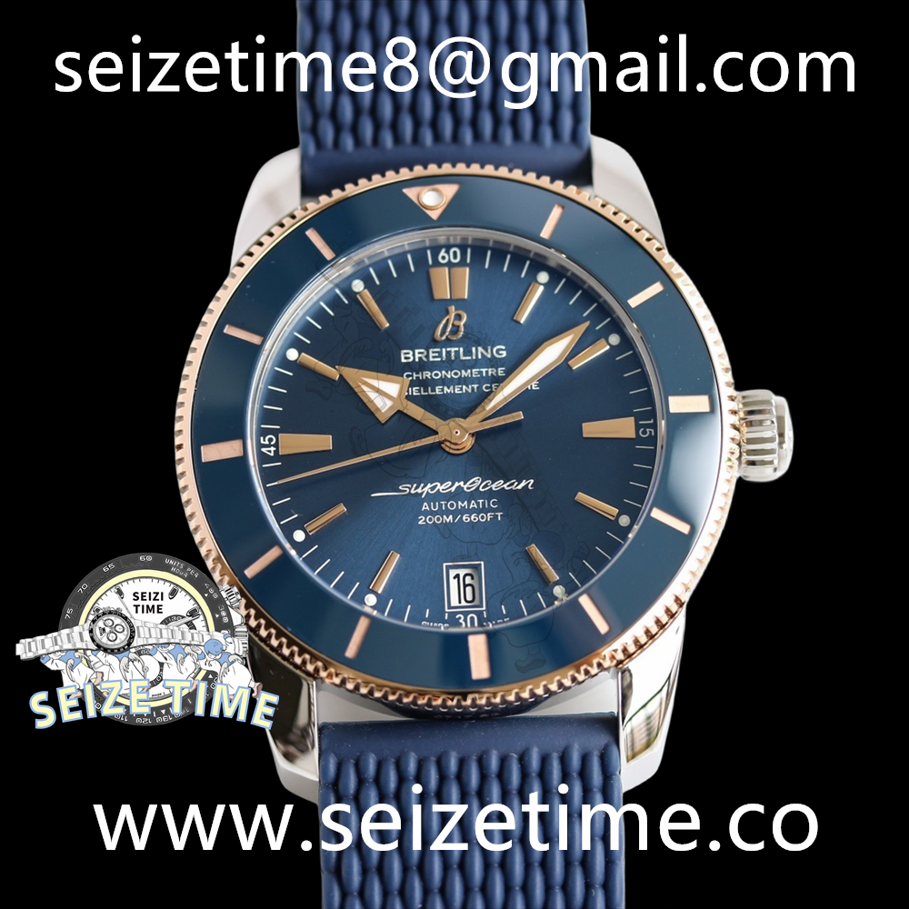 Superocean Heritage B20 42 RG Blue Dial on Rubber Strap GF A2824