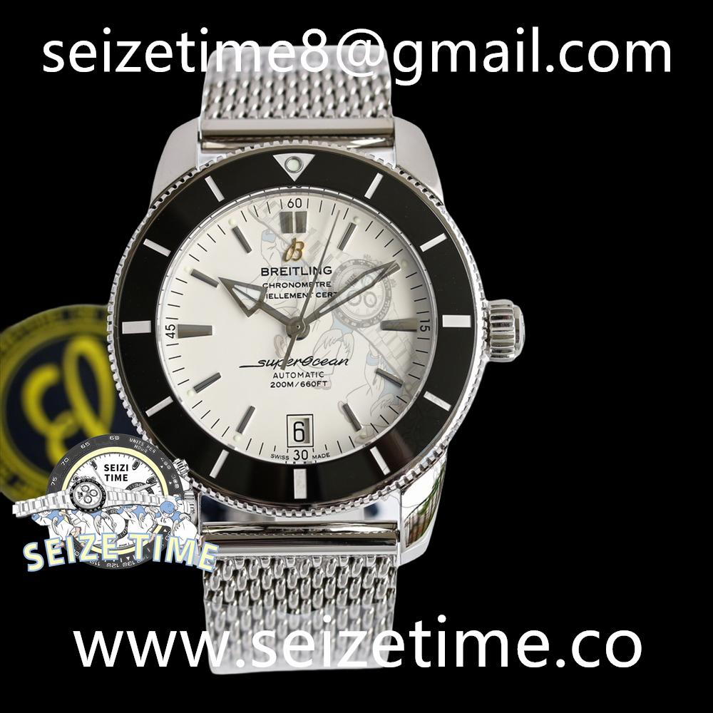 Superocean Heritage B20 42 White Dial on SS Mesh Bracelet GF V2 A2824