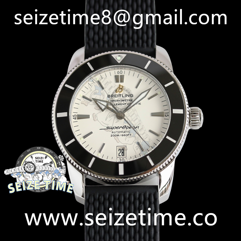 Superocean Heritage B20 42 SS White Dial on Rubber Strap GF V2 A2824