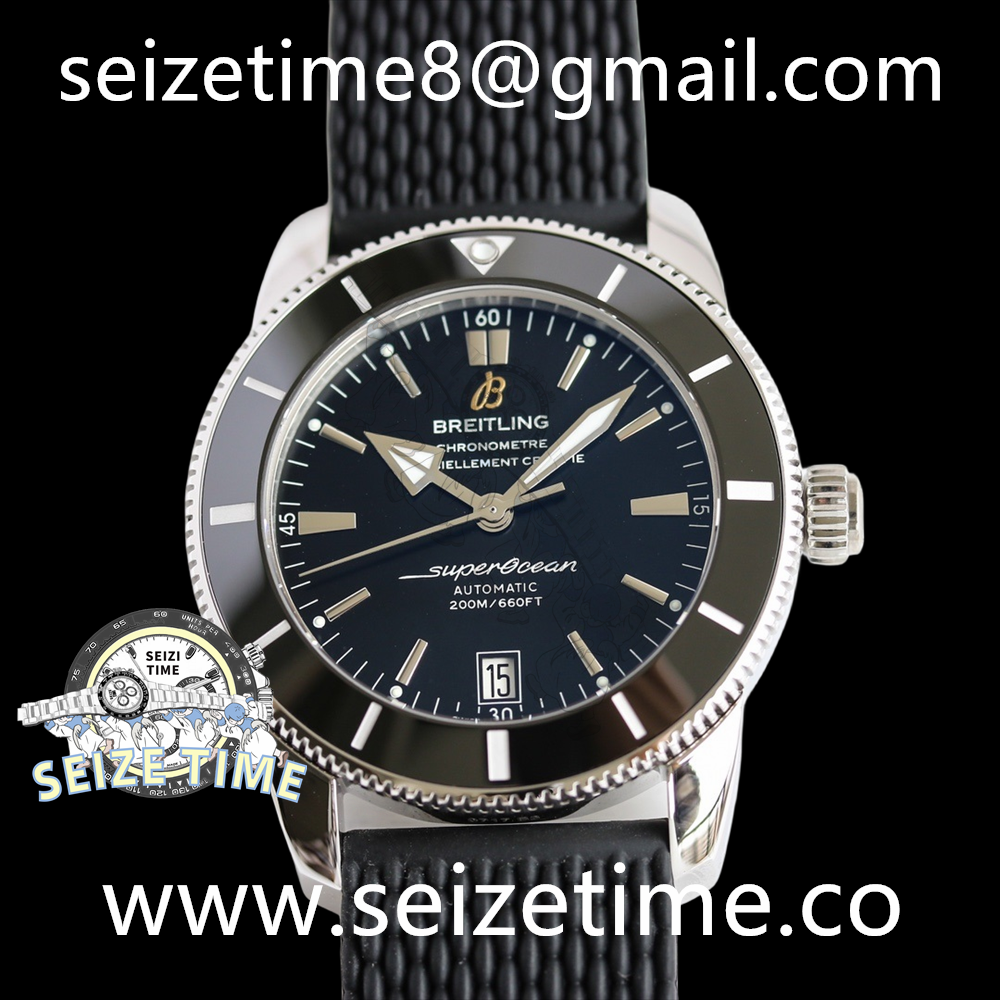 Superocean Heritage B20 42 SS Black Dial on Rubber Strap OMF A2824