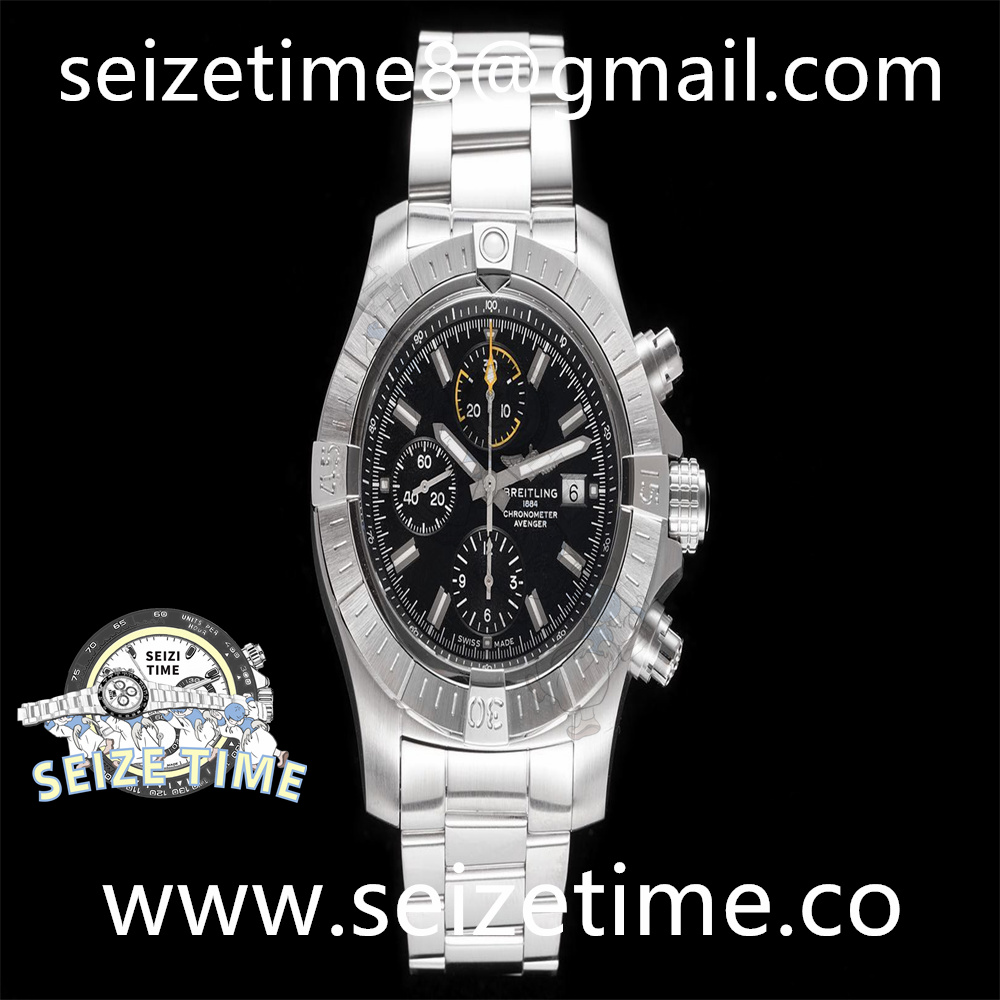 Avenger Chronograph 45mm SS Black Dial on SS Bracelet TF A7750