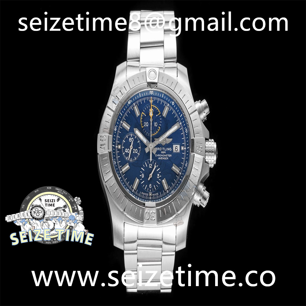 Avenger Chronograph 45mm SS Blue Dial on SS Bracelet TF A7750