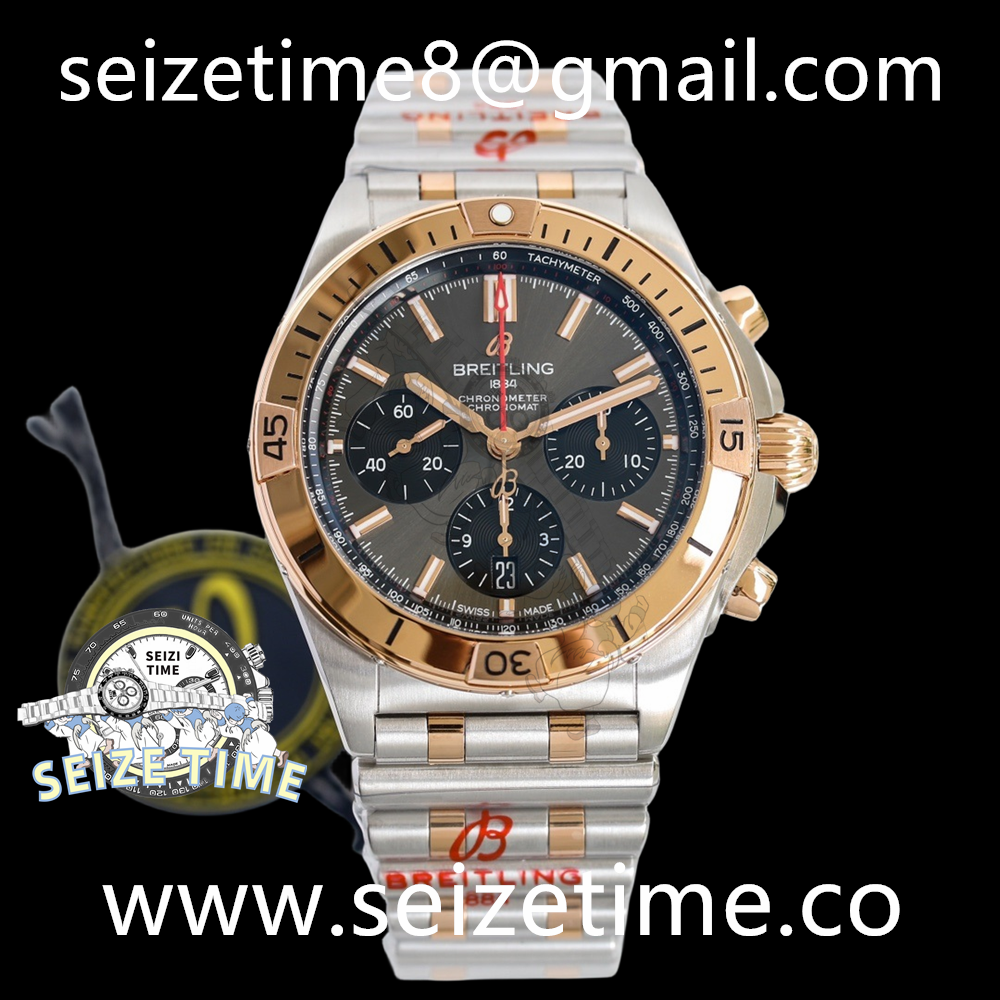 Chronomat B01 42 RG/SS Grey Dial on RG/SS Bracelet GF Asia 7750