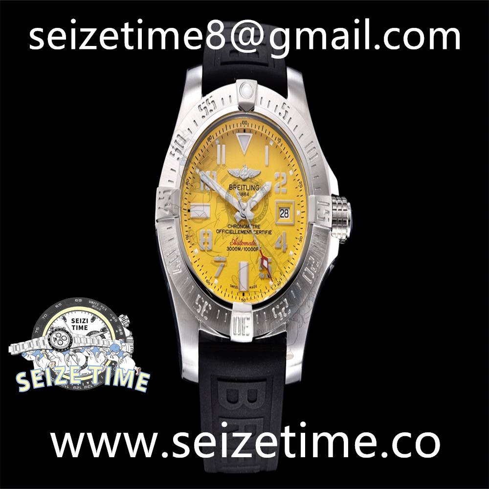 Avenger Automatic 43 SS Yellow Dial on ON RUBBER STRAP TF ASIA 2824