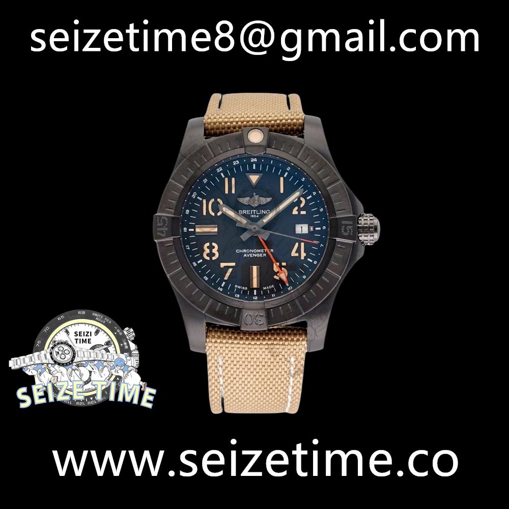 Avenger Automatic GMT 43 PVD SS Black Dial on Canvas Strap BLSF A2836