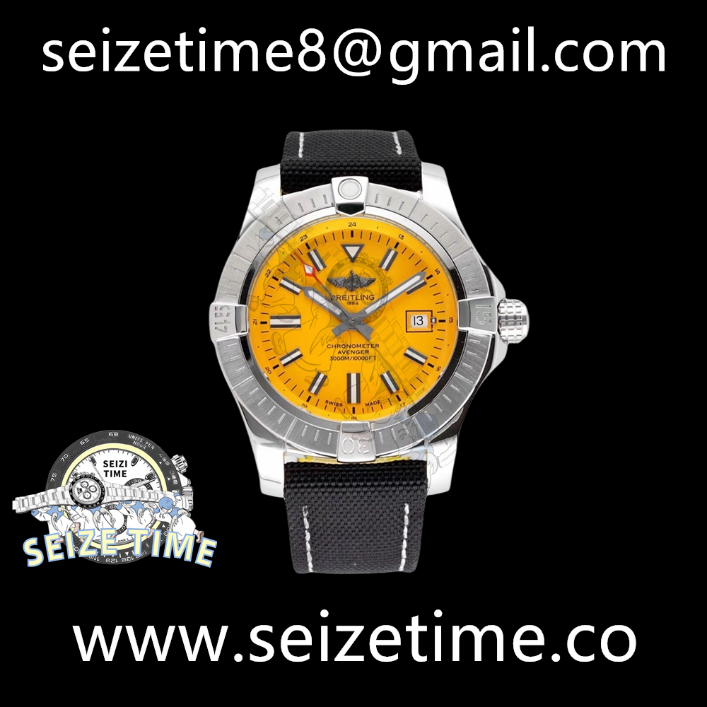 Avenger Automatic 43 SS Yellow Dial on Leather Strap TF A2824