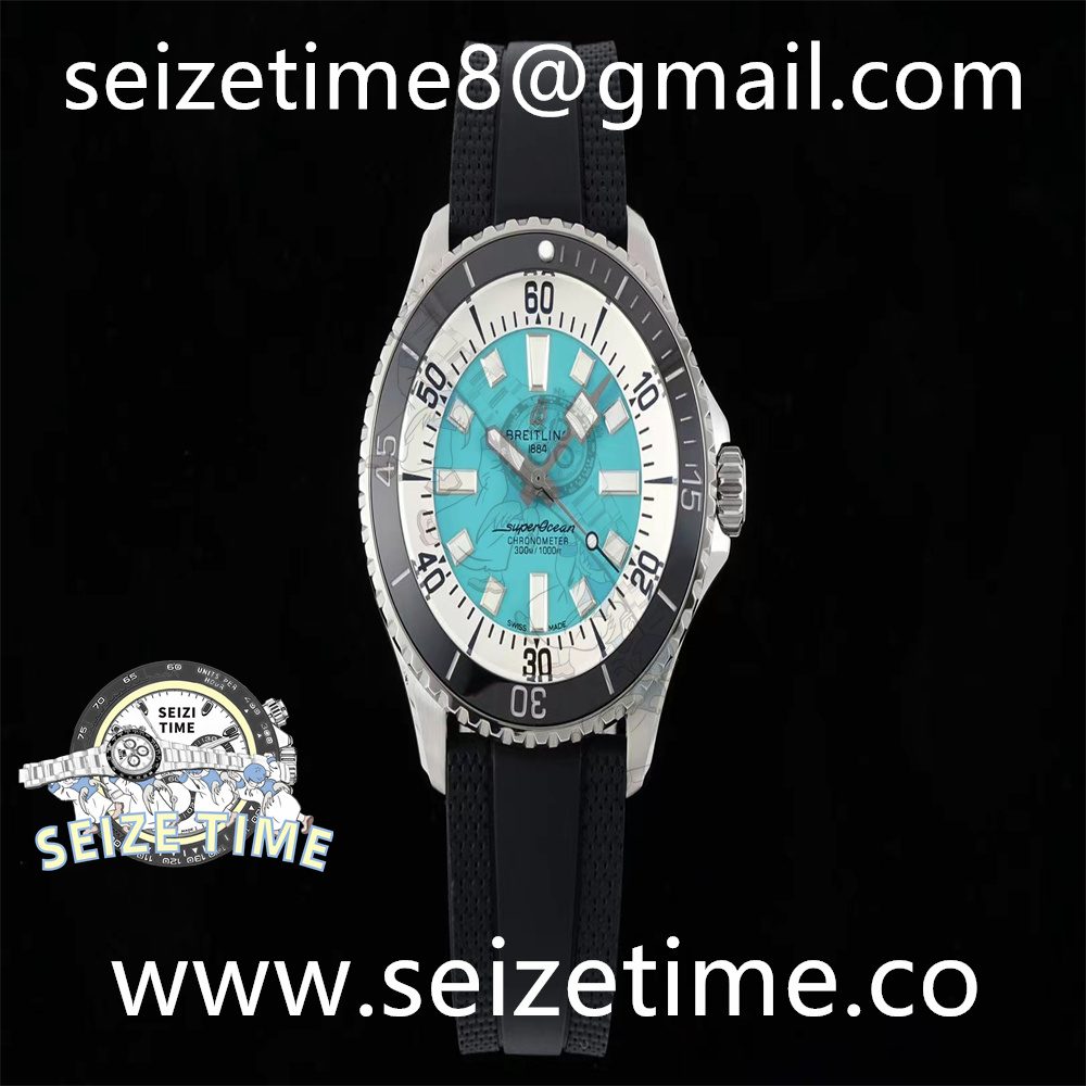 Superocean Automatic 42mm SS Tiffany Blue Dial Stick on Rubber Strap BLS Asia 2824