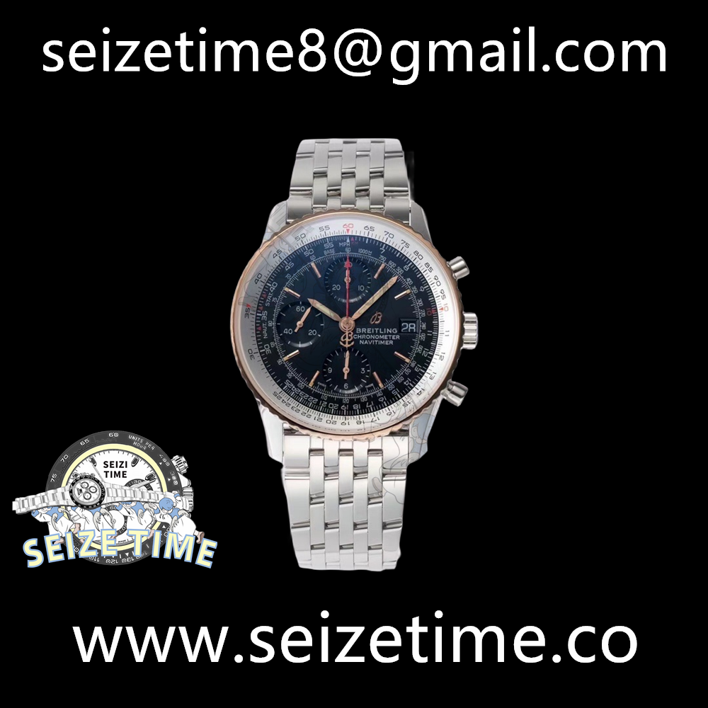 Navitimer Chronograph 41 RG Black Dial on SS Bracelet KOR Asia 7750
