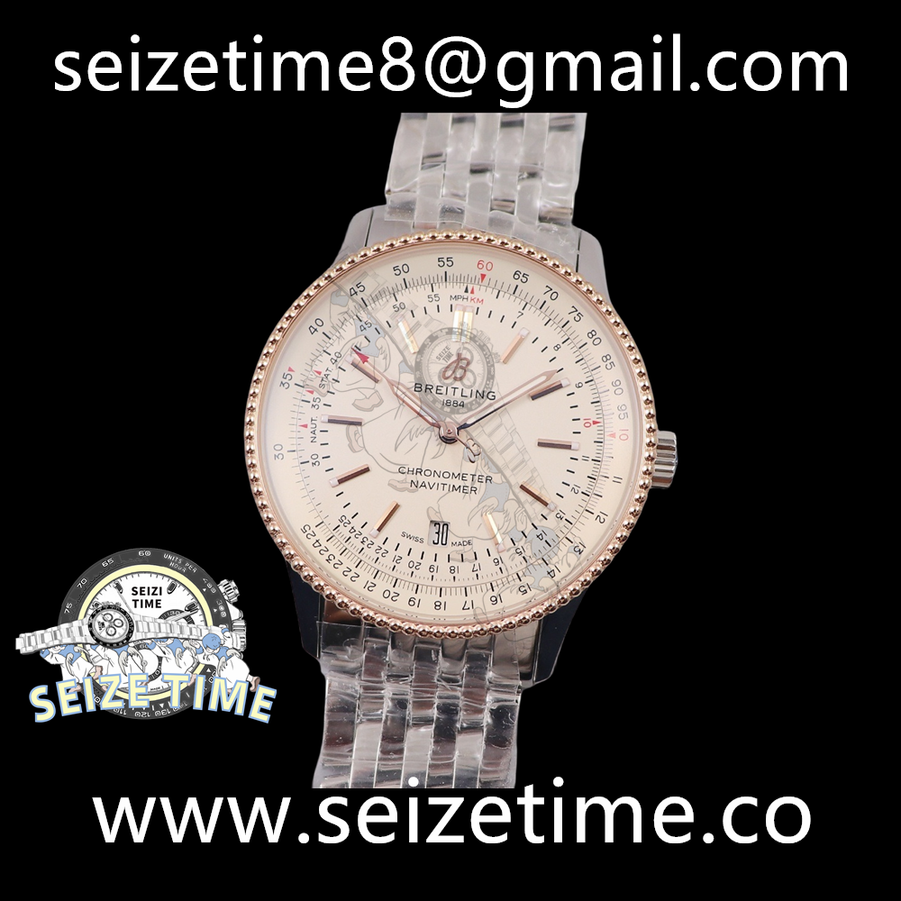 Navitimer Automatic 41 RG/SS White Dial on SS Bracelet TF A2824