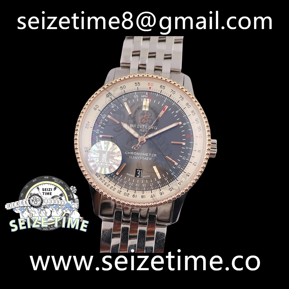 Navitimer Automatic 41 RG/SS Grey Dial on SS Bracelet TF A2824