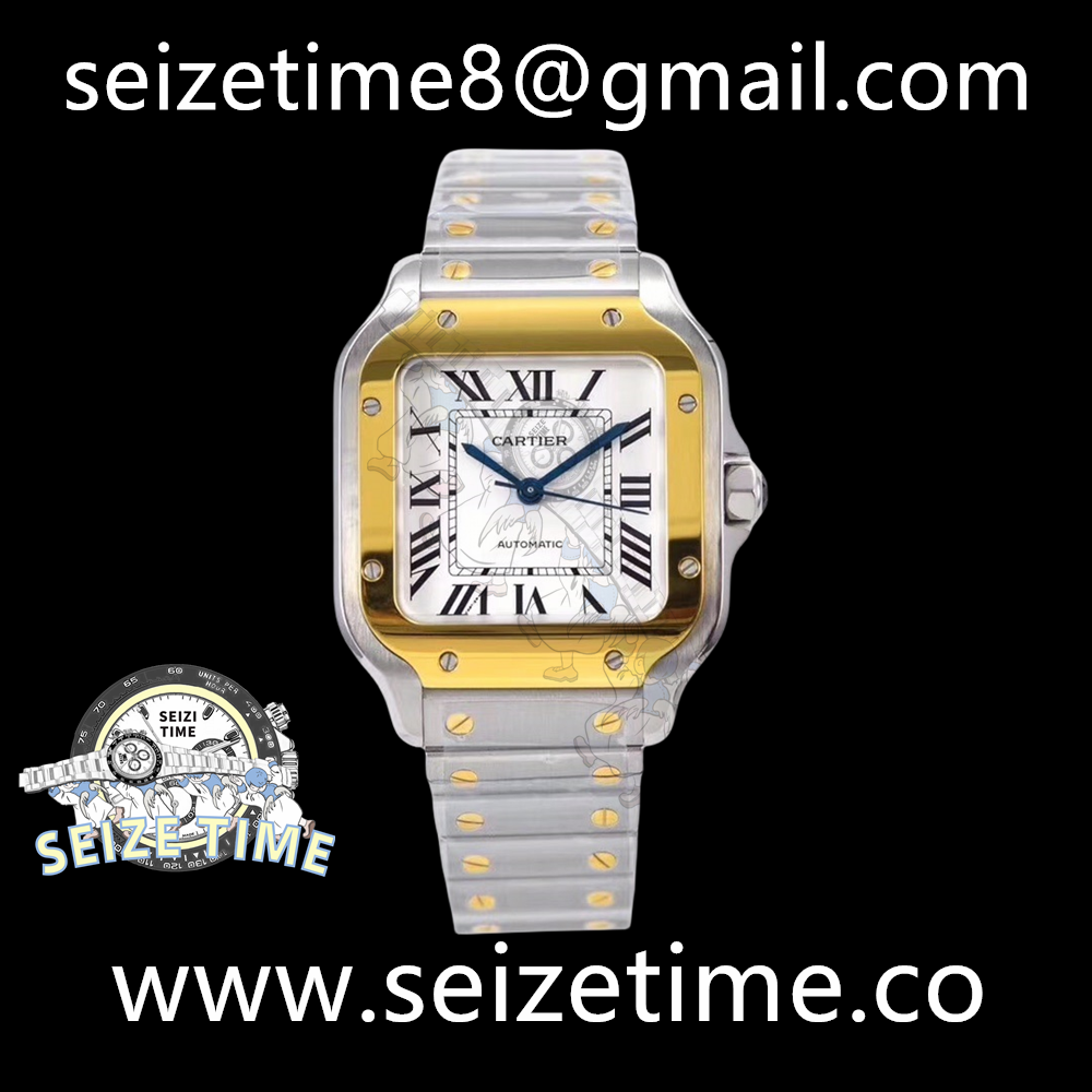 Santos De Cartier Medium YG/SS White Dial on YG/SS Bracelet BVF MY9015