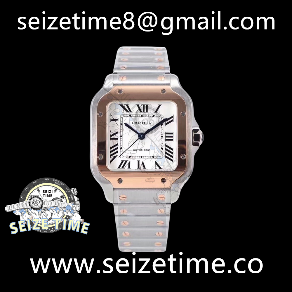 Santos De Cartier Medium RG/SS White Dial on RG/SS Bracelet BVF MY9015