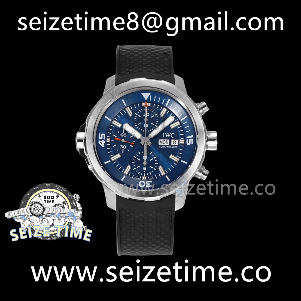 Aquatimer Chronograph IW376806 SS Blue Dial on Rubber Strap V6S A7750