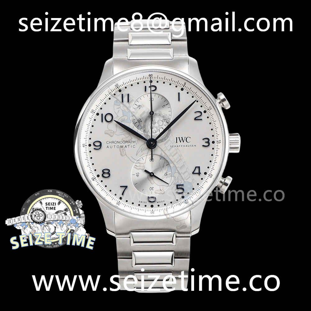 Portugieser Chronograph IW371617 SS White Dial on SS Bracelet V6S A7750