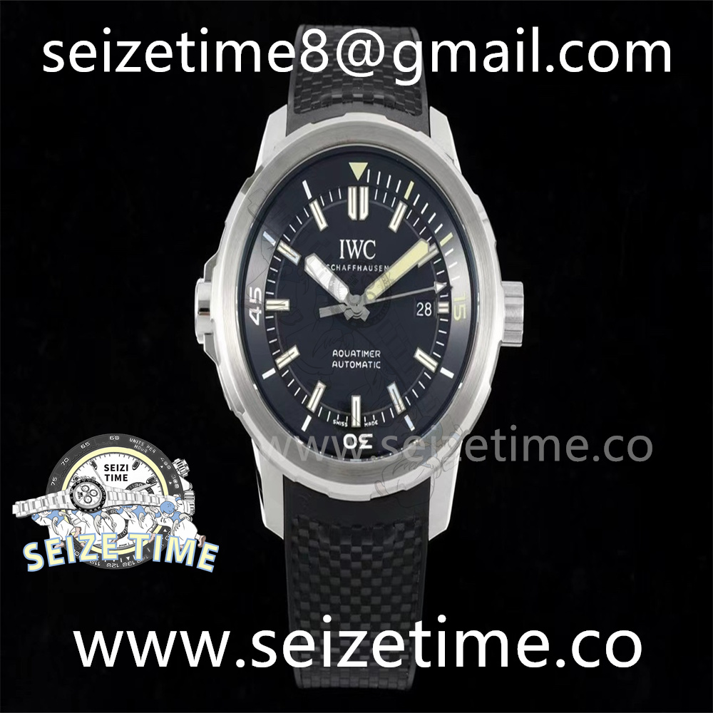 Aquatimer Automatic IW328802 SS Black Dial on Rubber Strap V6S A2892