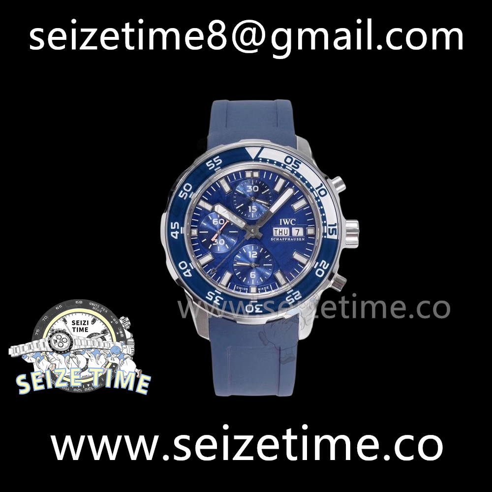 Aquatimer Chronograph IW376711 SS Blue Dial on Rubber Strap V6S A7750