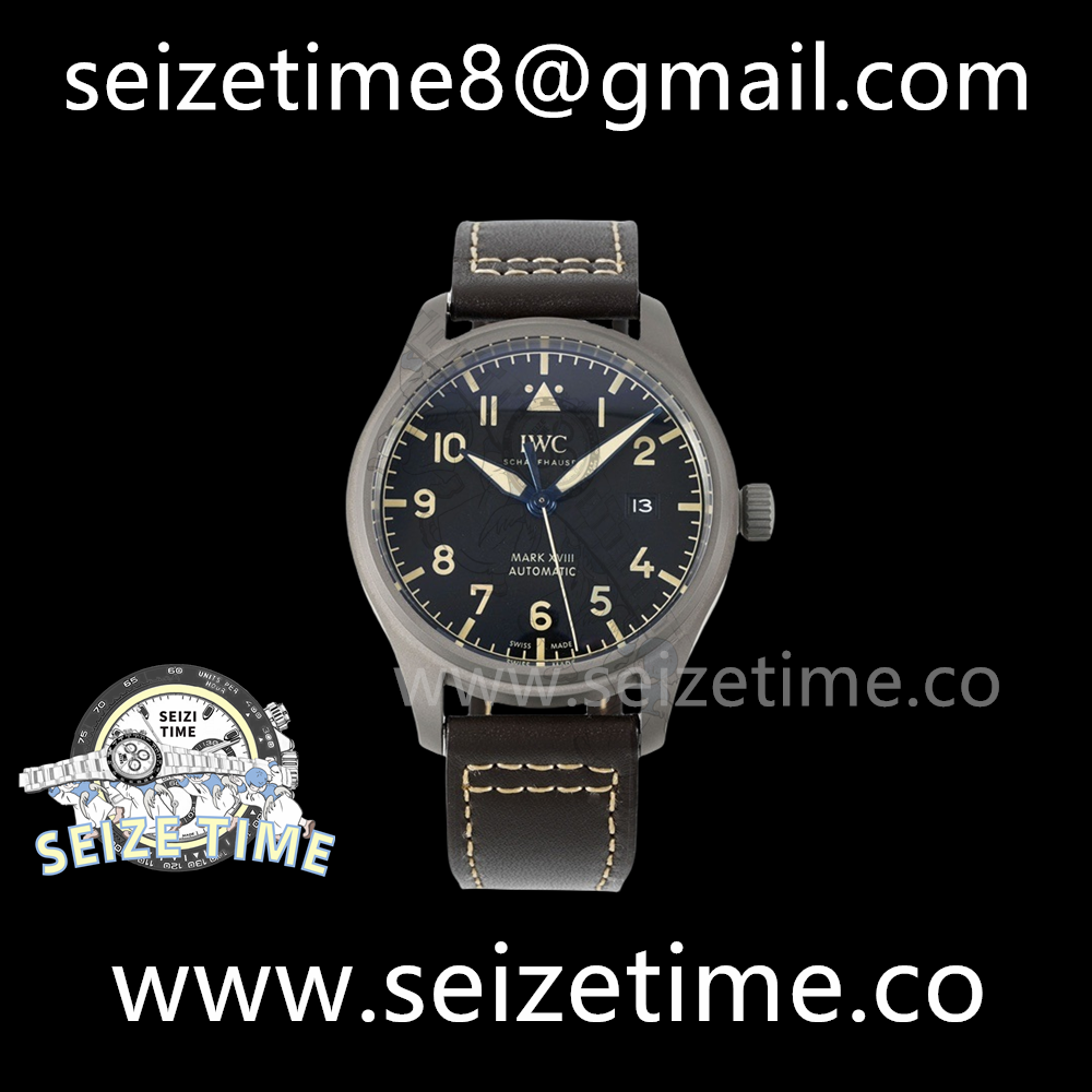 Mark XVIII IWC327006 Ti Black Dial on Leather Strap V7F Asia 2892