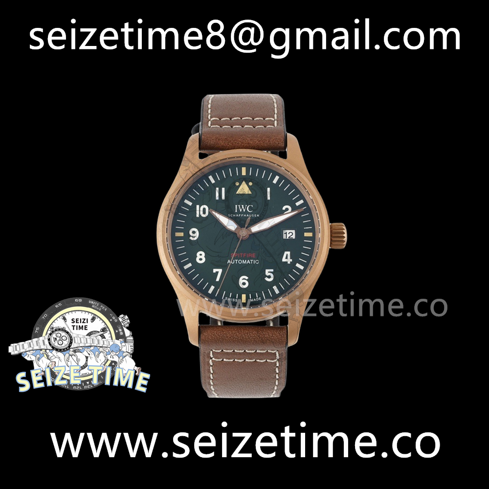 BIG PILOT SPITFIRE IW329702 BZ Black DIAL ON LEATHER STRAP MMF A2824