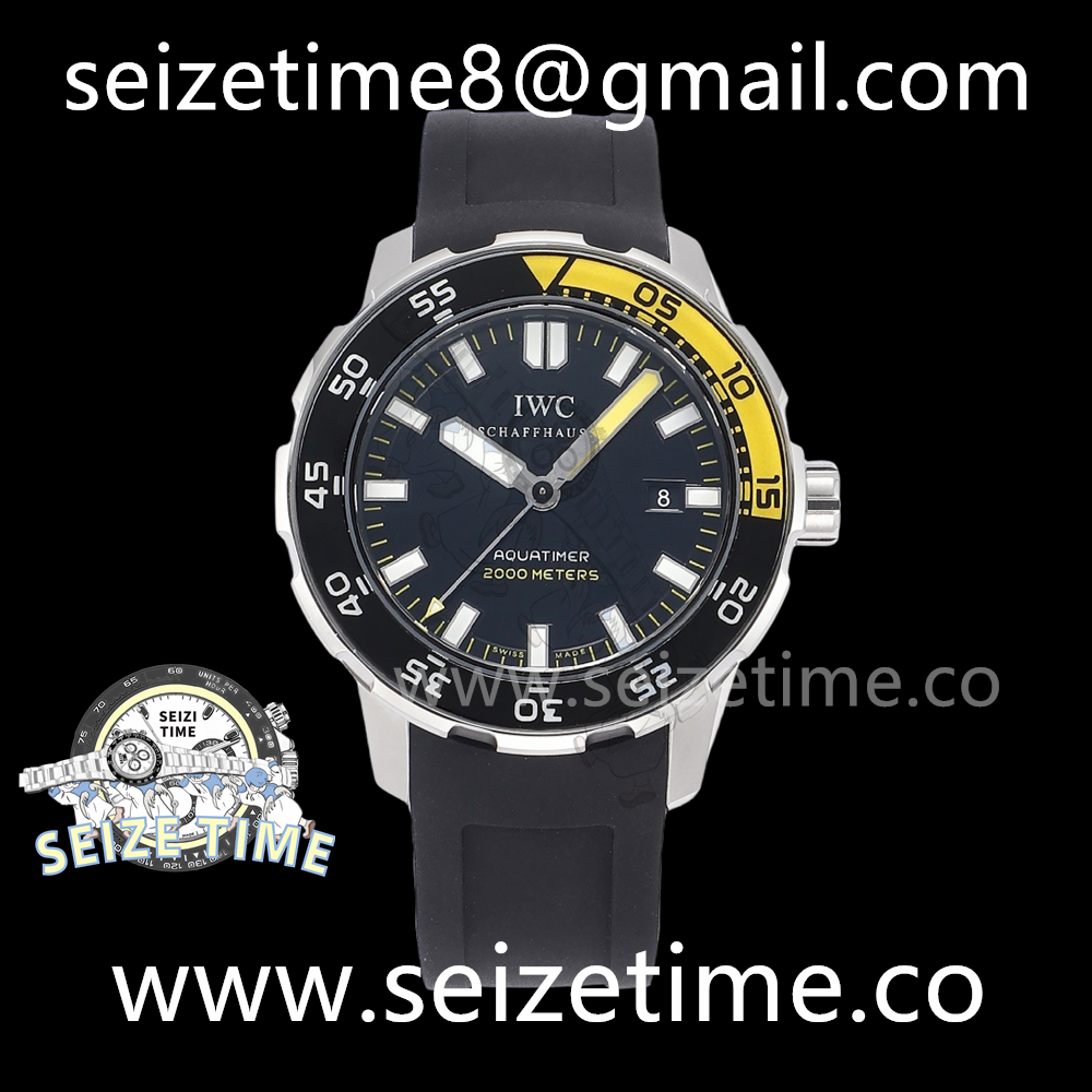 Aquatimer Automatic 2000 IW356810 SS Black Dial on Rubber Strap JVS A2892
