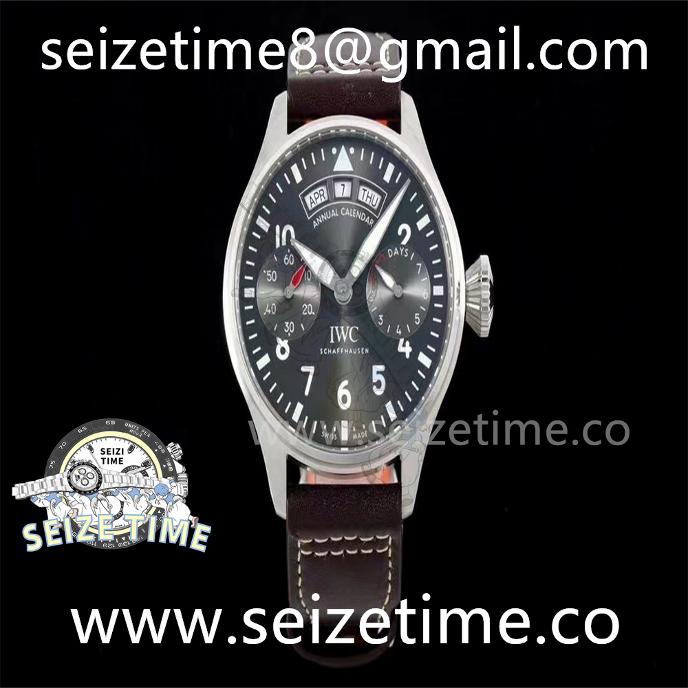 Big Pilot Annual Calendar IWC502702 SS Grey Dial on Leather Strap AZF A52850