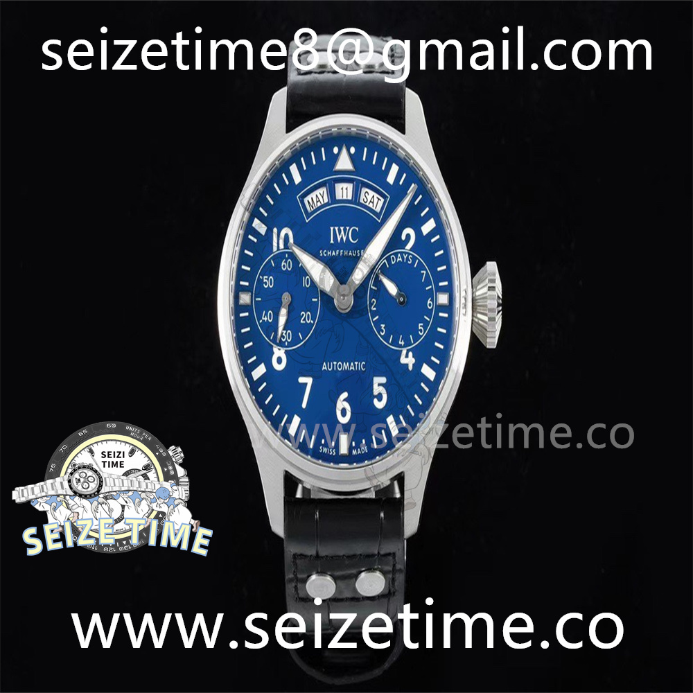 Big Pilot Annual Calendar "150 Years" IWC502708 SS Blue Dial on Leather Strap AZF A52850
