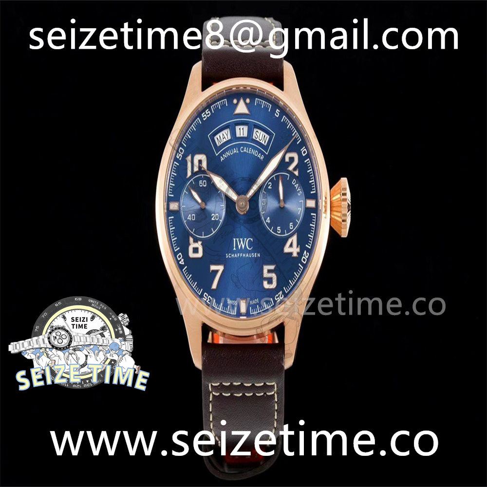 Big Pilot Annual Calendar "Le Petit Prince" IWC502701 RG Blue Dial on Leather Strap AZF A52850