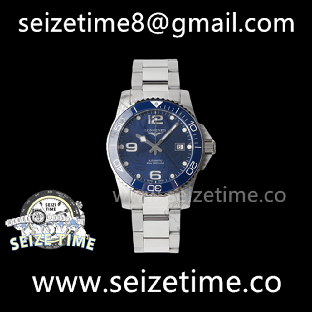 Conquest L3.840.4.56.6 Real Ceramic Bezel SS ZF 1:1 Best Edition Blue Dial on SS Bracelet A2824