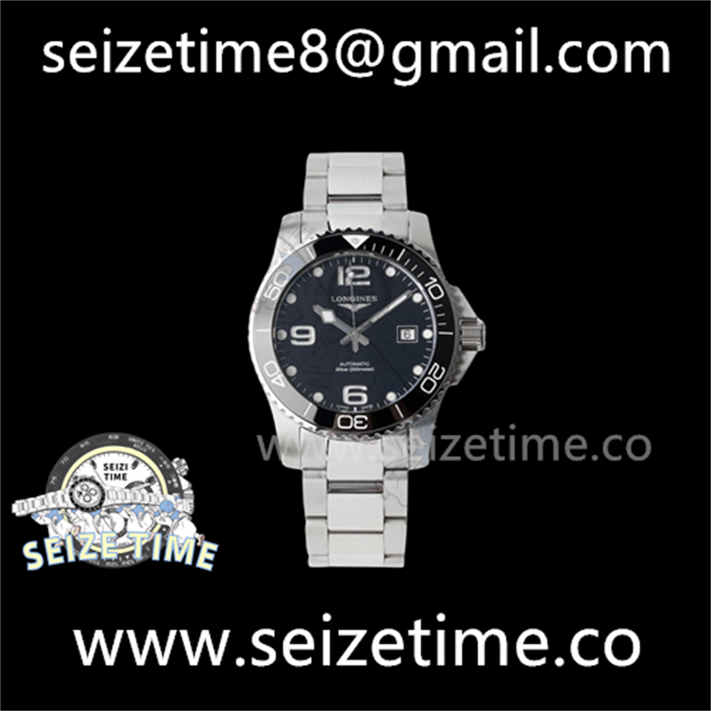 Conquest L3.840.4.56.6 Real Ceramic Bezel SS ZF 1:1 Best Edition Black Dial on SS Bracelet A2824