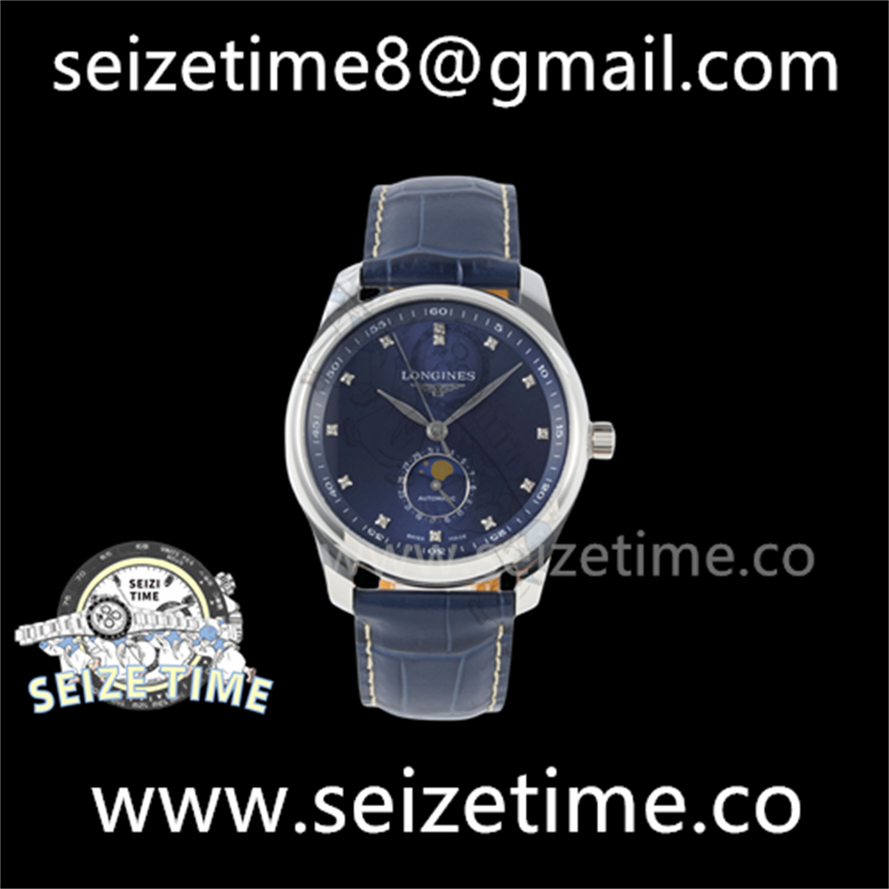 Longines Master Collection Moonphase SS Blue Dial on Leather Strap GF A899