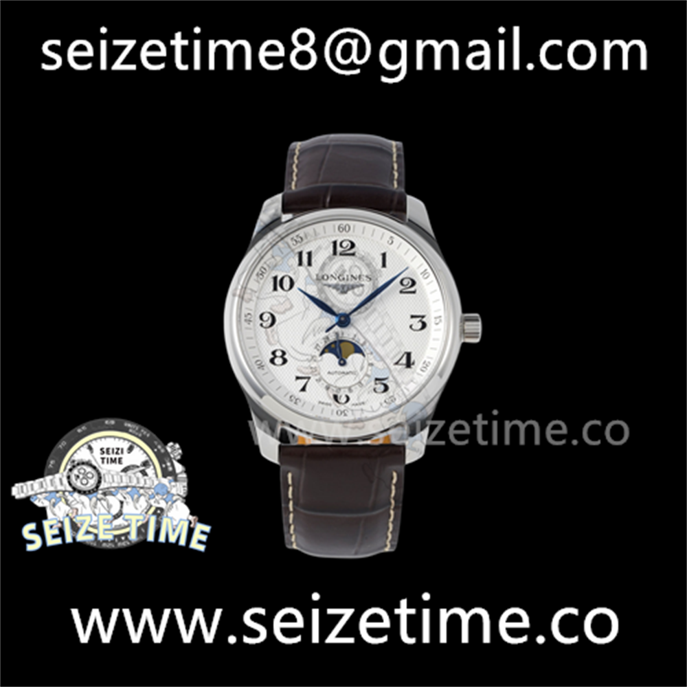 Longines Master Collection Moonphase SS White Dial on Leather Strap YLF A899