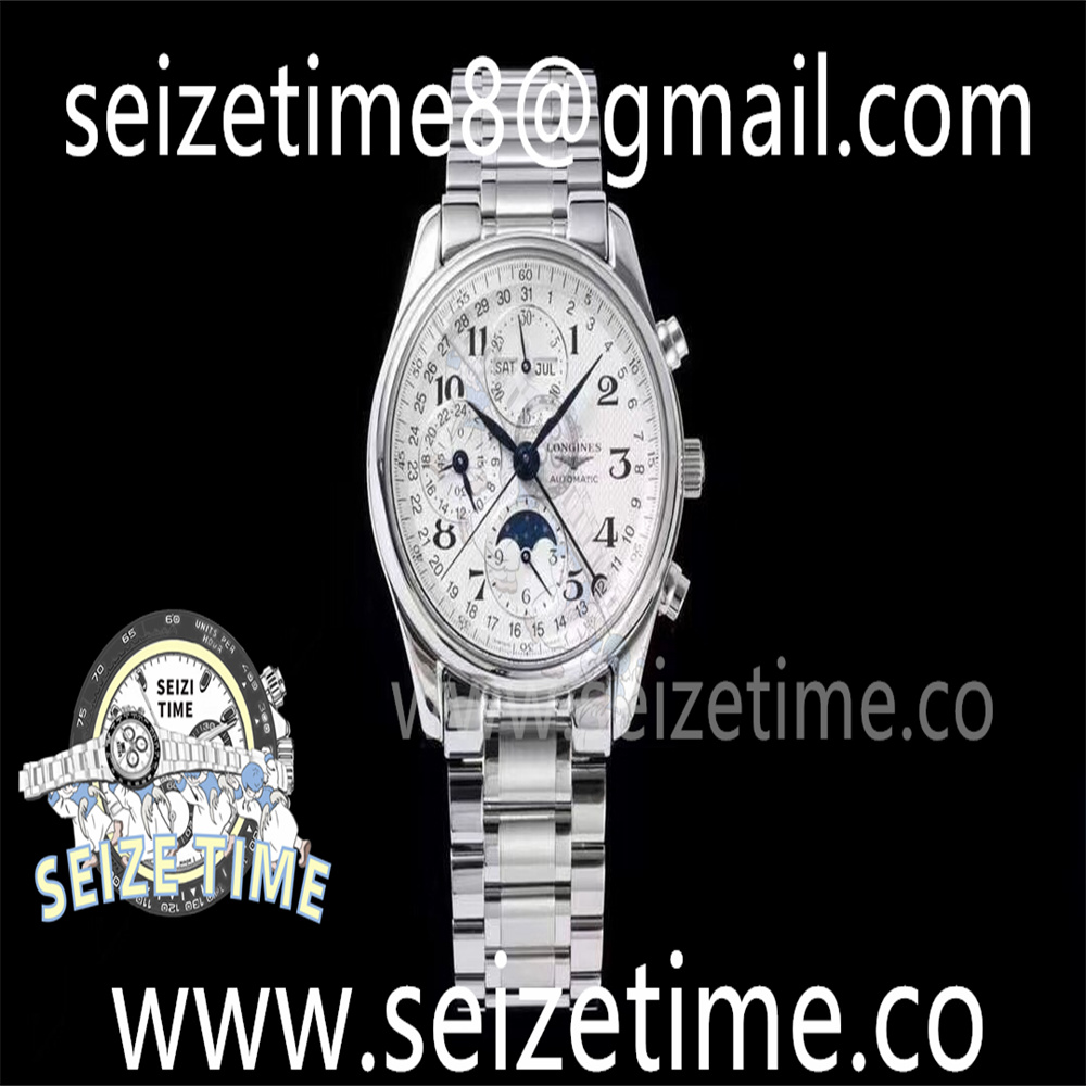 Master Moonphase Chronograph SS GSF 1:1 Best Edition White Dial on SS Bracelet A7751