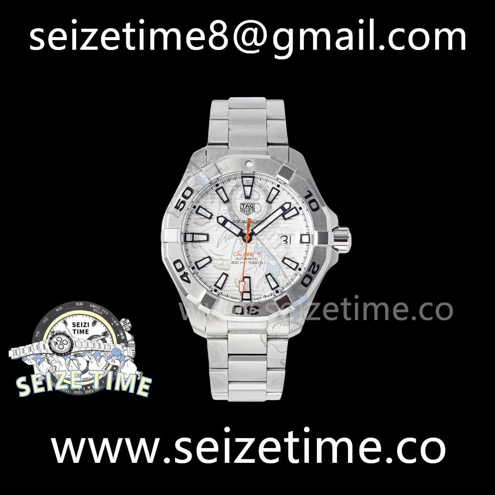 Aquaracer 43mm SS White Dial on SS Bracelet TARF SW200