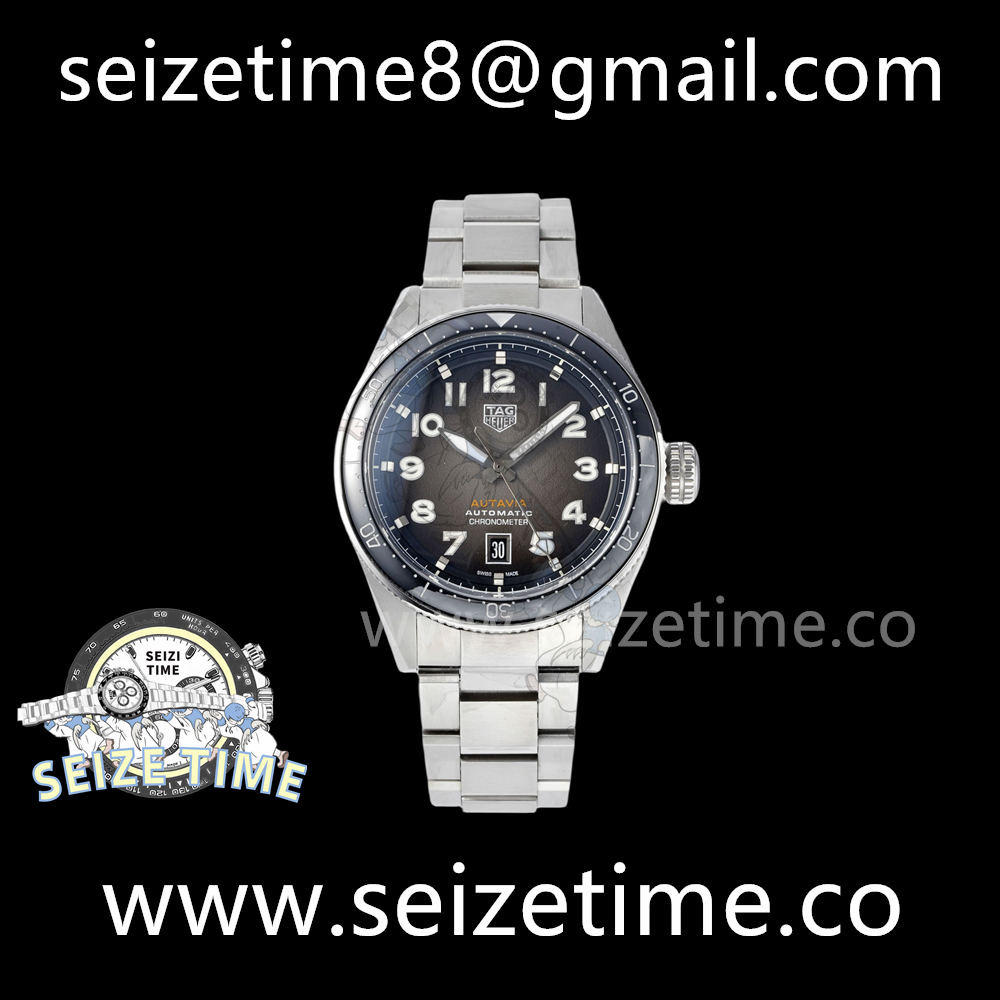 Autavia 42mm SS Black Dial on SS Bracelet TARF SW200