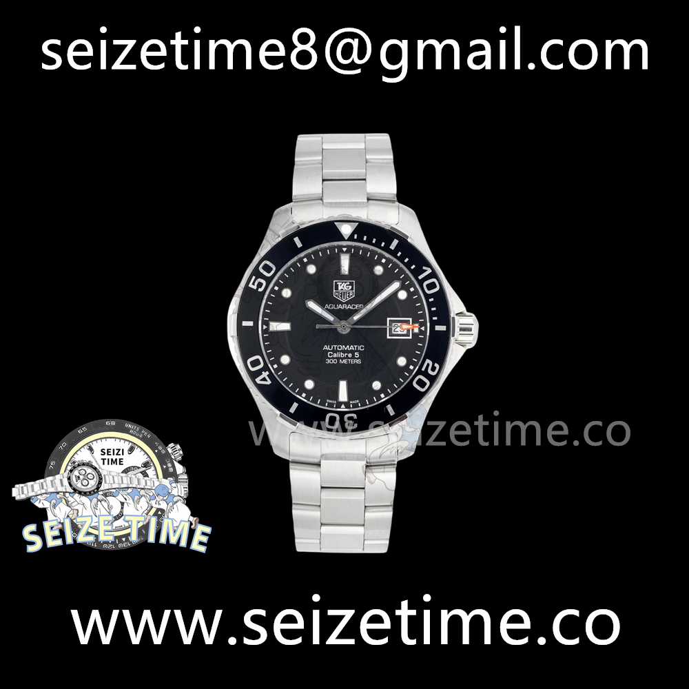 Aquaracer 41mm SS Black Dial on SS Bracelet TARF SW200