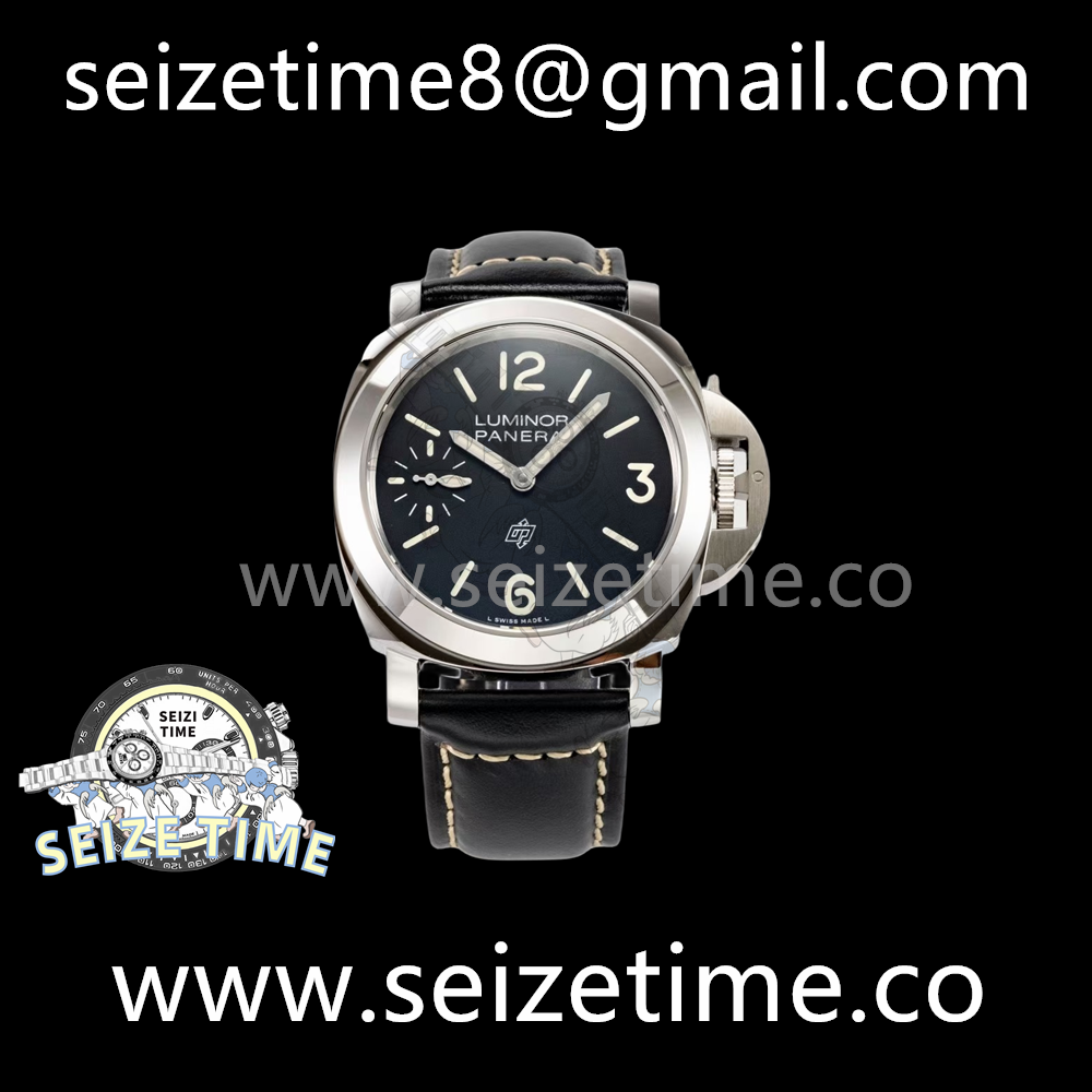 Luminor Logo 44mm PAM01084 SS Black Dial on Leather Strap HWF A6497