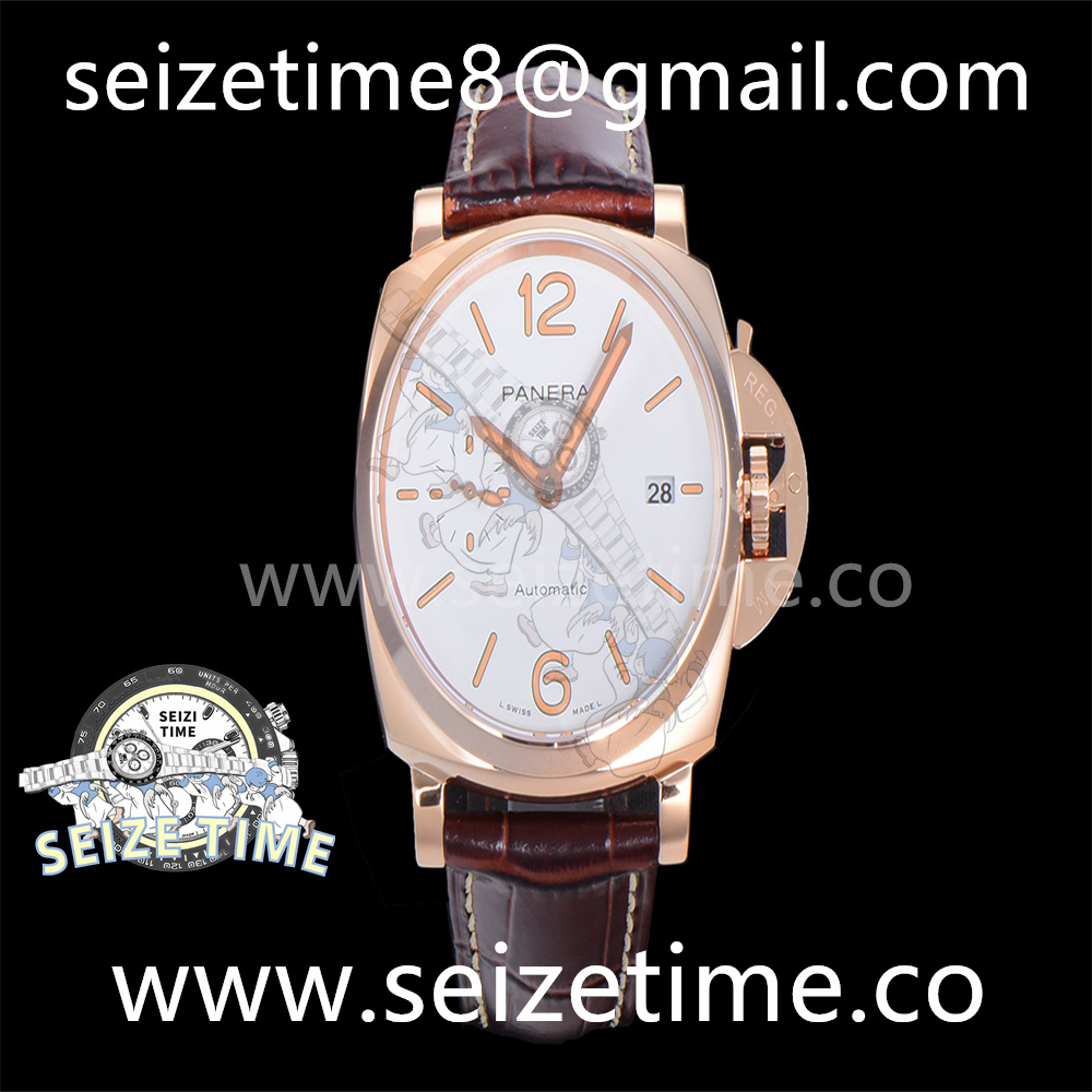 Luminor Due 42mm PAM01042 RG White Dial on Leather Strap VSF P900