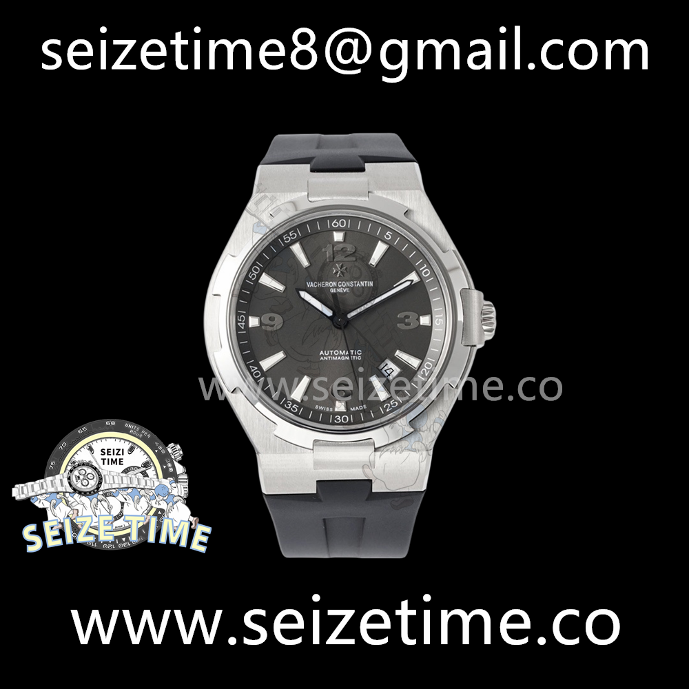Overseas 47040 SS PPF 1:1 Best Edition Gray Textured Dial on Black Rubber Strap A1226