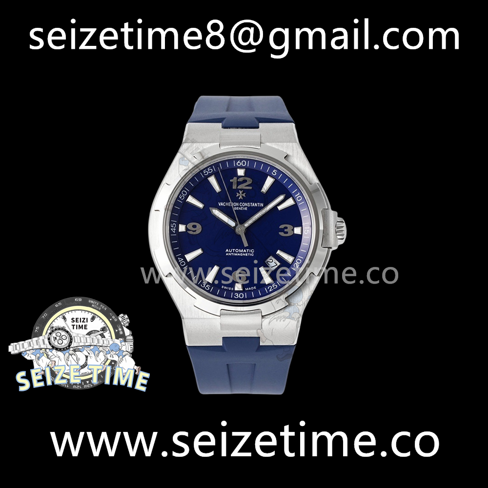 Overseas 47040 SS PPF 1:1 Best Edition Blue Textured Dial on Blue Rubber Strap A1226