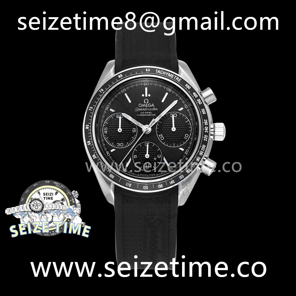 Speedmaster Racing Chronograph 40mm SS Black Dial on Rubber Strap HKF C3330