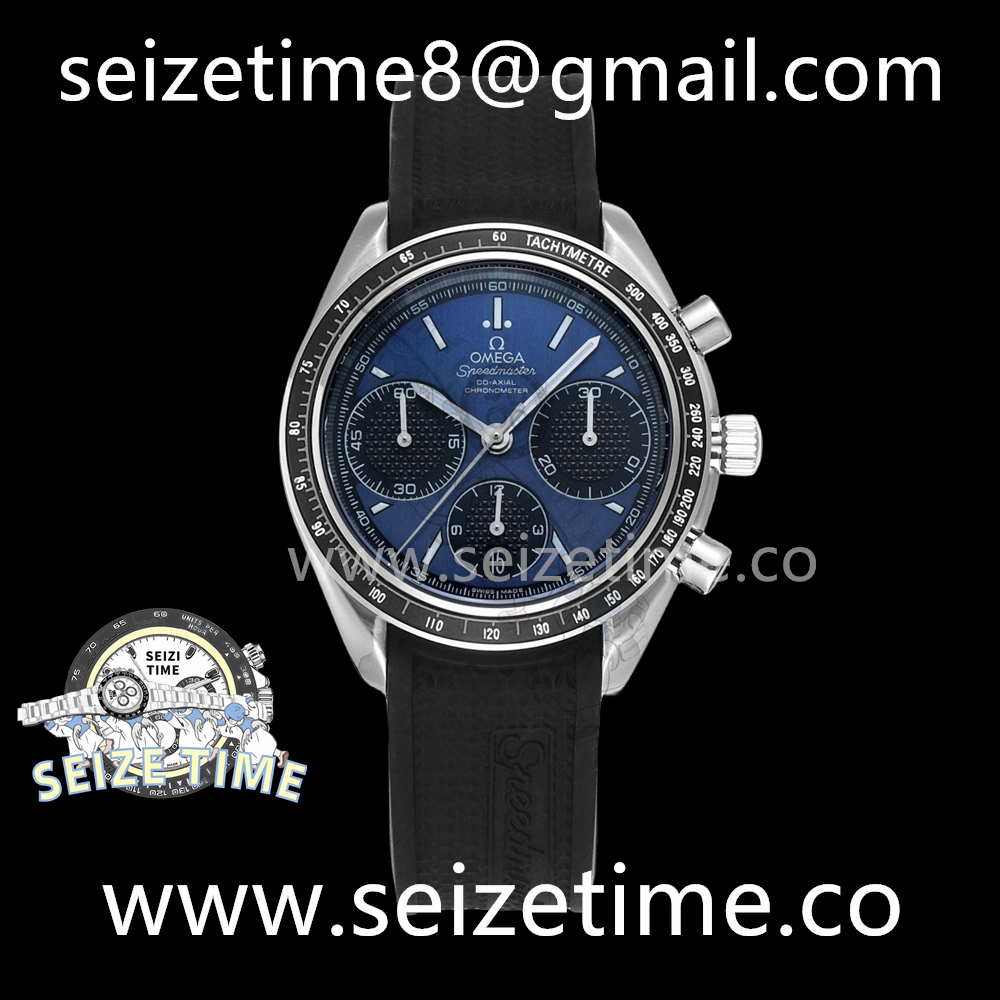 Speedmaster Racing Chronograph 40mm SS Blue Dial on Rubber Strap HKF C3330