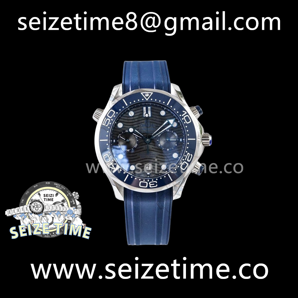 Seamaster Diver 300m Co-Axial Master Chronometer Chronograph SS Grey Dial on Rubber Strap OMF Asia 9900