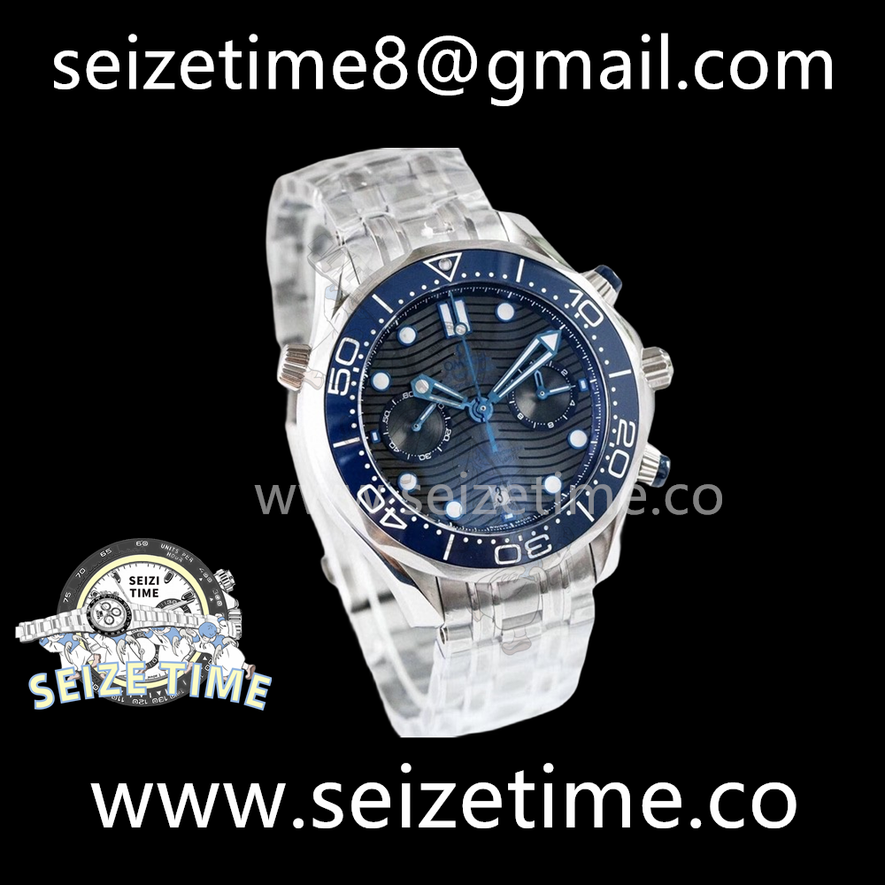 Seamaster Diver 300m Co-Axial Master Chronometer Chronograph SS Grey Dial on SS Bracelet OMF Asia 9900