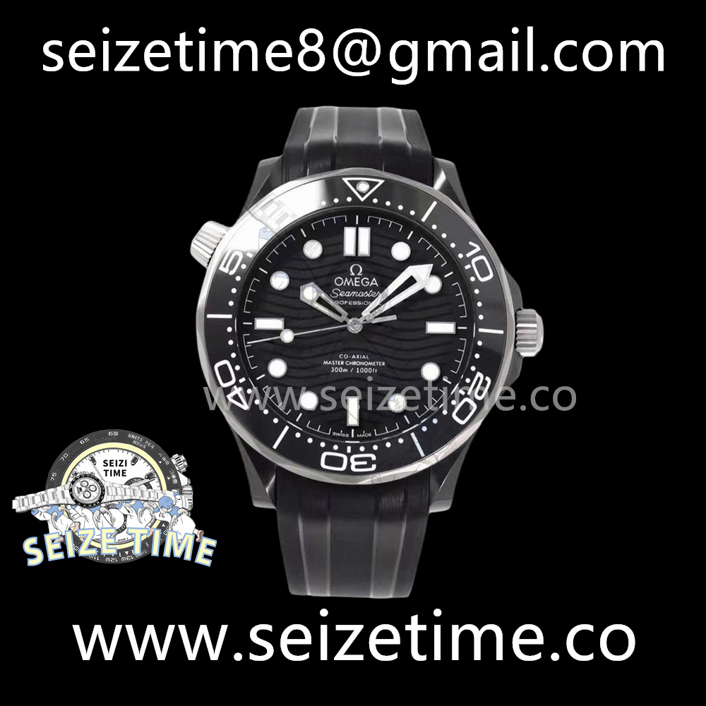 Seamaster Diver 300m CER All VSF 1:1 Best Edition Black Dial on Rubber Strap Asia 8806