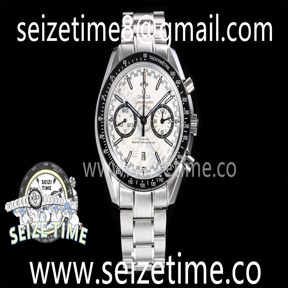 Speedmaster Racing Master SS White Dial on SS Bracelet A7750