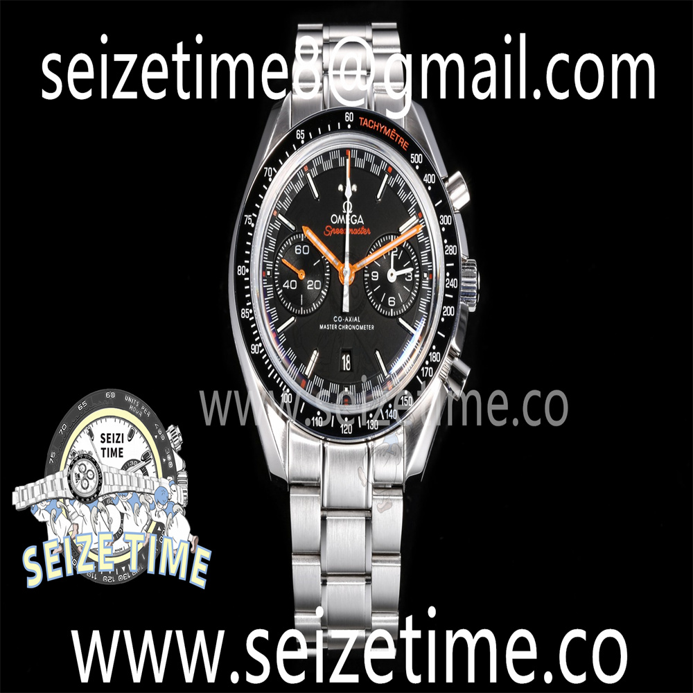 Speedmaster Racing Master SS Black Dial on SS Bracelet A7750